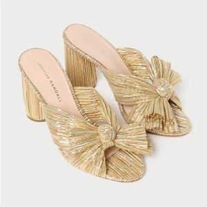 Loeffler Randall // NEW Penny Gold Bow Heel